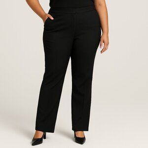 MM Lafleur Women's Size 16 Black Powerstretch The Foster Pants Straight-Leg Work